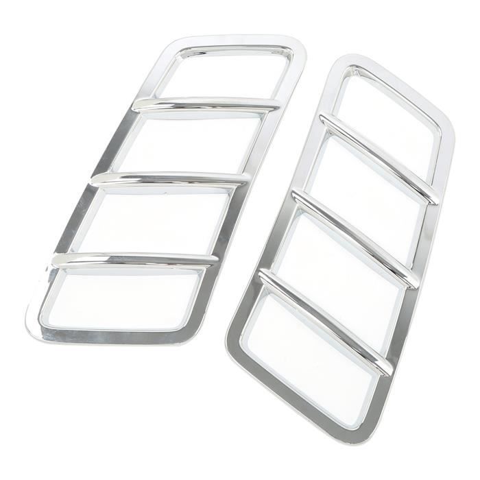 Grille D'admission D'air Latérale De Voiture, 2 Pièces Grille D'admission De Flux D'air Côté Voiture Couvercle De Trou Net Autocollant Décoratif Couvre-trous De Ventilation Universel (argenté