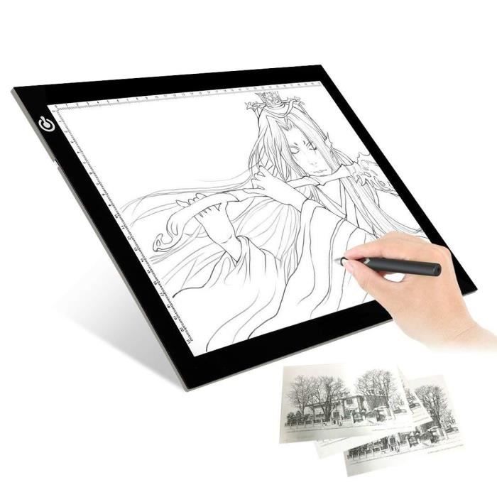 Tablette Lumineuse A4 Magnétique - Luminosité Réglable USB-C - Pour Dessin, Peinture Diamant, Traçage