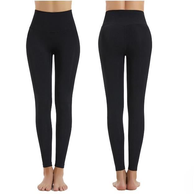 Legging de Sport Femme - Jegging Taille Haute Yoga Opaque Noir Noir -  Cdiscount Sport