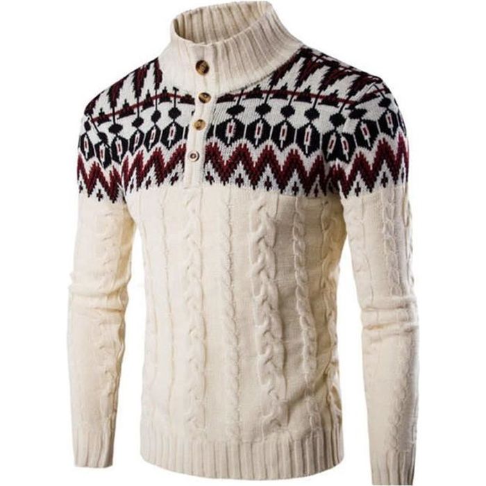 No l Pull homme de Marque luxe flocon de neige de No l pull et