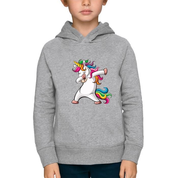 Sweat à Capuche Licorne Dab Pixel Evolution Enfant