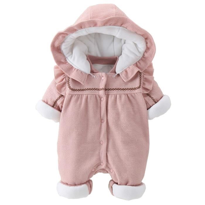 Barboteuses Combinaison Bebe Garcon Manteau Capuche Mignon Costume De Enfants Fille Grenouilleres Rose Rose Rose Achat Vente Manteau Caban Cdiscount