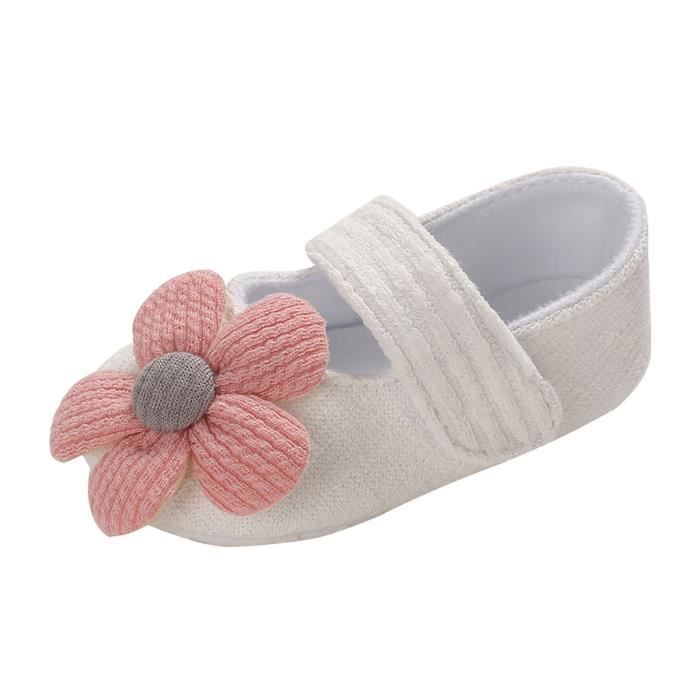 Babies Chaussures Bebe Fille Couleurs Melangees Confortables Fleur Mode Premiers Marcheurs Chaussures Enfant Blanc Blanc Cdiscount Chaussures