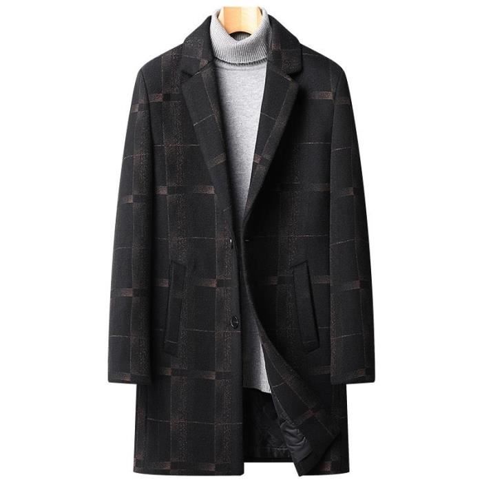 Manteau laine online carreaux homme