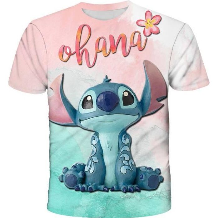 Enfant Garçon Fille Stitch 3D Impression T-shirt à Manches courtes A