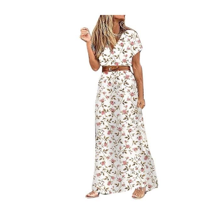 Robe longue sales ete fleurie femme