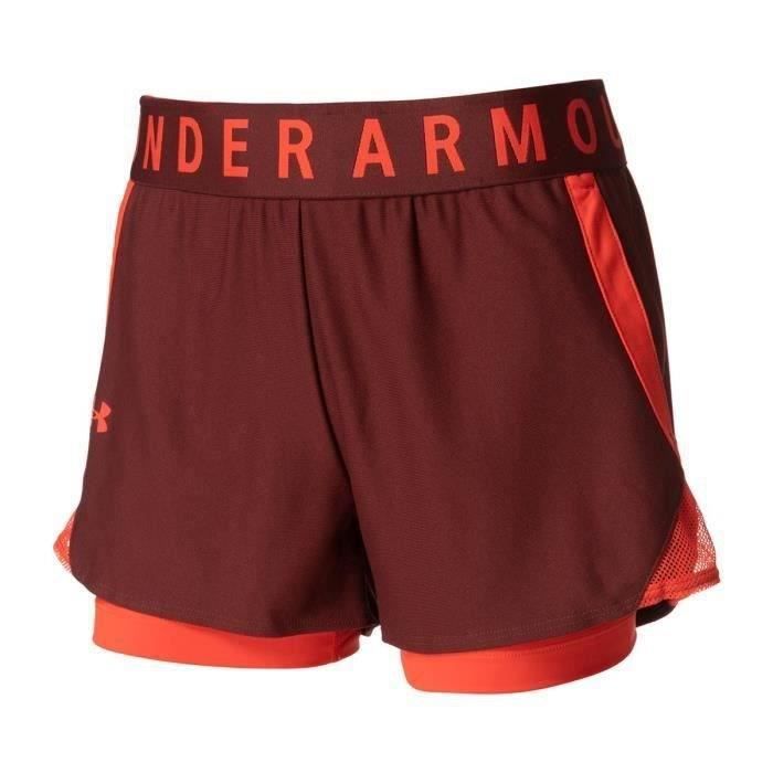 Short 2 en 1 - Under Armour - Play Up - Femme - Rouge