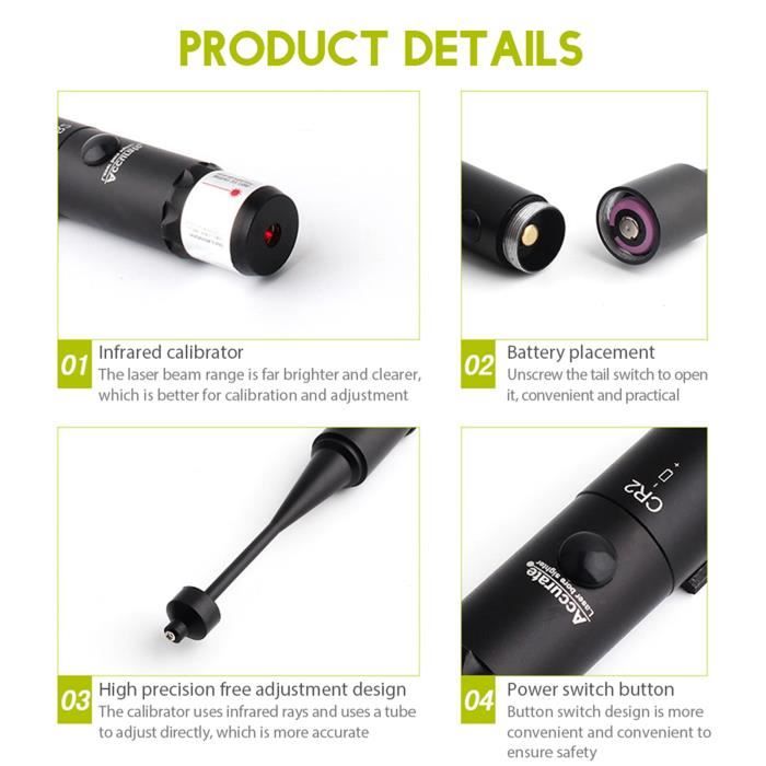 Kit Collimateur Laser Point Vert - Pour Alésage Et Réglage, Avec Batterie Intégrée, Neuf