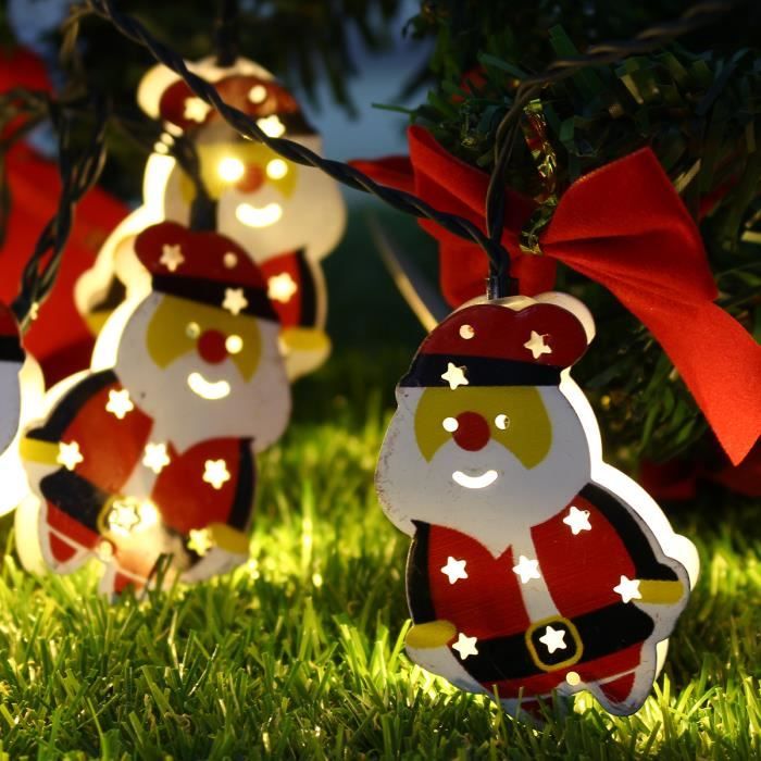 NEUFU Guirlande lumineuse de Père noël 6M 20LED déco extérieur et