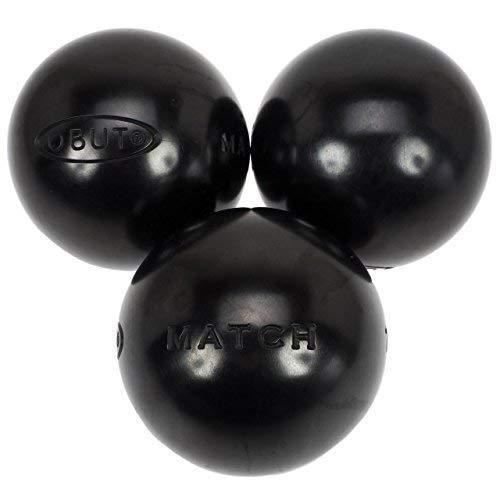 Boules De Pétanque OBUT MATCH 73mm 680g - Surface Lisse - Acier Carbone - Kit 3 Boules + Cochonnet + Sac