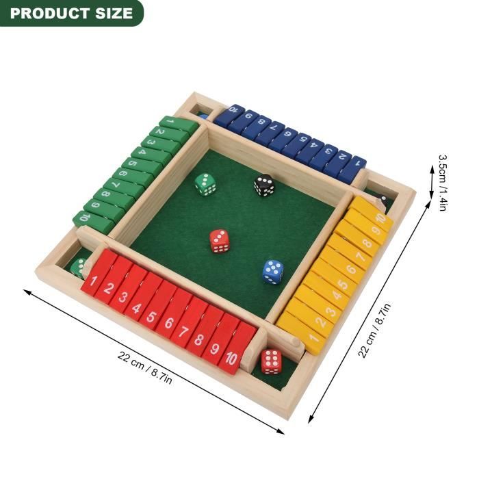 OMABETA Jeu de dés de plateau Jeu de Dés Jeu de Maths Planche en Bois Jeu Interactif Parent