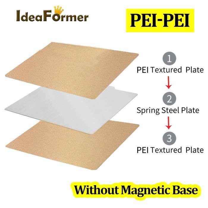 Plaque Construction Imprimante 3D PEI 500x500mm - Double Texture, Magnétique | Compatible PLA, ABS, PETG