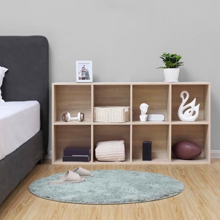 Bibliotheque En Bois Etagere A 4 Niveaux 8 Casiers 65 5 X 30 X 129