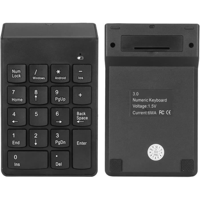 Pavé Numérique Sans Fil USB/2.4G - 22 Touches Pour Comptabilité (Or Rose)