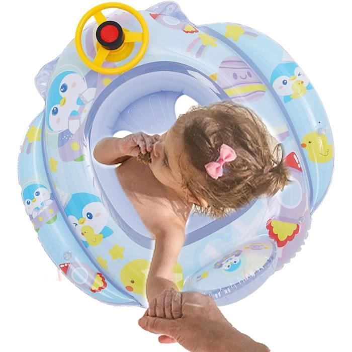 Bouées Gonflables Bras PVC Double Chambre - Anneaux Natation Adultes Design Bleu