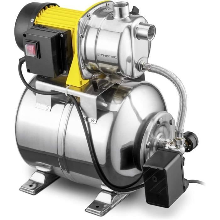 Pompe à Eau Domestique TROTEC TGP 1025 EF - Débit 3500 L/h, 1000 W, Réservoir 19L, Idéale Pour Eau De Pluie
