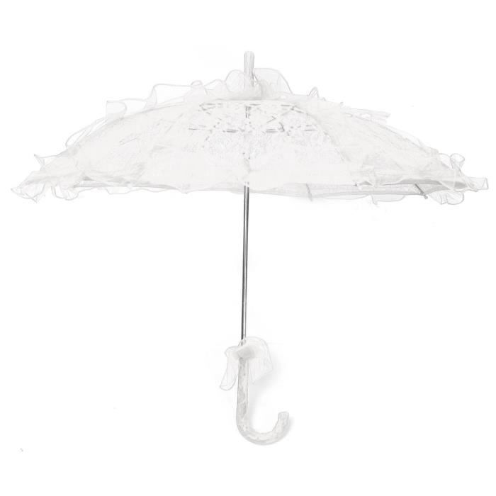 Parapluie En Dentelle Blanche Vintage - Idéal Pour Mariage, Photo, Décoration - Diamètre 50 Cm, Poignée Confort - 3