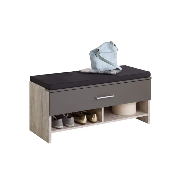 Meuble à chaussures avec tiroir et niches coloris chêne sable et lava - MC13060 - Bois naturel - Terre de Nuit Meuble à chaussures avec tiroir et niches coloris chêne sable et lava - MC13060 - Bois naturel - Terre de Nuit