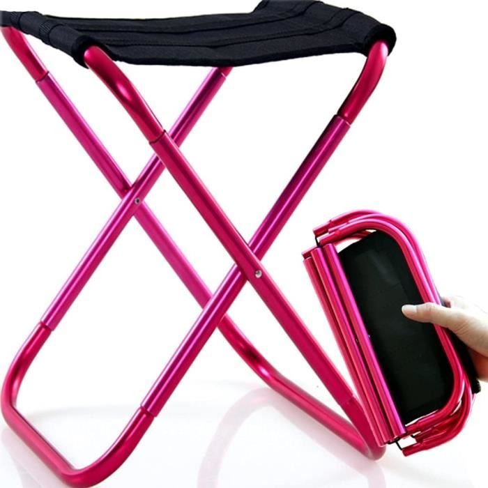Tabouret Pliant Xrten – Alu + Oxford, 27cm, Supporte 80kg, Pour Camping Pêche Voyage, Sac De Rangement Inclus
