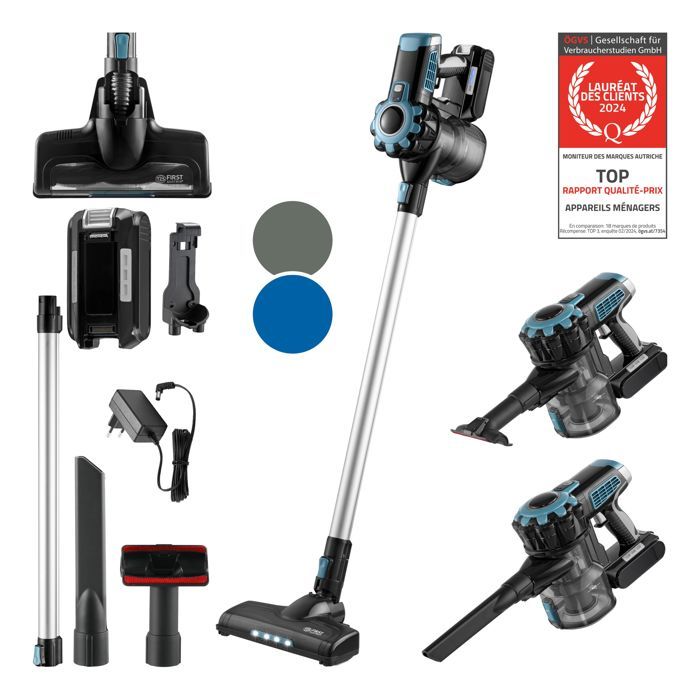 Aspirateur Balai Sans Fil - TZS FIRST AUSTRIA - 120W - Autonomie 40 min - Filtre HEPA - 2 en 1
