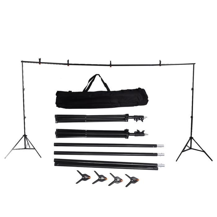 Relota Support Fond Photo 200cm x 300cm, Réglable Support Toile de Fond