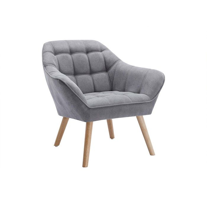 Fauteuil en tissu gris CASERTA Fauteuil en tissu gris CASERTA