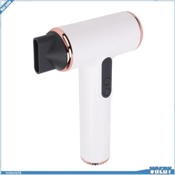 Sèche-Cheveux sans Fil - V GEBY - Mini Rechargeable USB - 3 Vitesses - 3 Températures - 15000 mAh