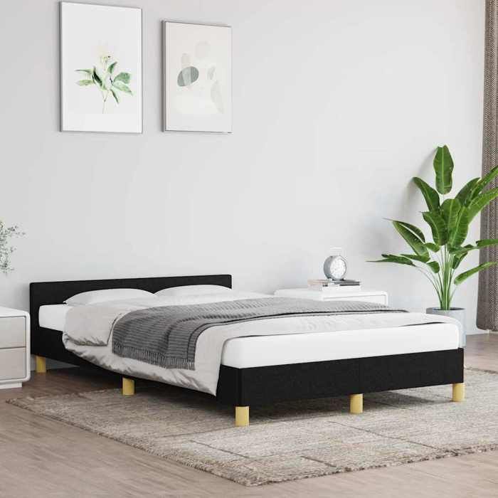 vidaXL Cadre de lit sans matelas noir 120x200 cm tissu 347401
