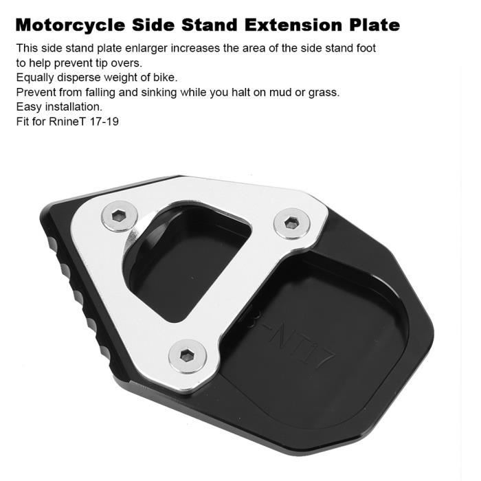 Plaque d'Extension de Béquille Latérale de Pied de Béquille Pièces de Moto Adapté pour RnineT 17 Plaque d'Extension de Béquille Latérale de Pied de Béquille Pièces de Moto Adapté pour RnineT 17