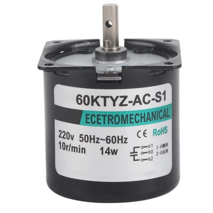 Moteur Synchrone 60KTYZ 220V - 14W/28W - 2,5 à 110 Tr/min - Permanent Réversible