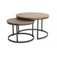 Selly Home Tables Basses de Salon - Table Basse Gigogne Industrielle - Petite Table Basse Scandinave - Table Gigogne - Bois 75 cm-1