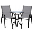 Ensemble de meubles de balcon noir - table + 2 chaises-1
