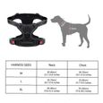 FLY14380-Harnais de chien Vest pour animaux de compagnie Noir rembourré Non-Pull réglable Reflective Confortable Confirmer Solidab-1