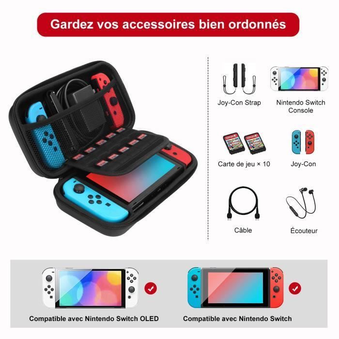 Pochette Switch Housse de Transport pour Accessoire Switch/Lite Sacoche  Nintendo Switch à Coque Rigid - Cdiscount Informatique