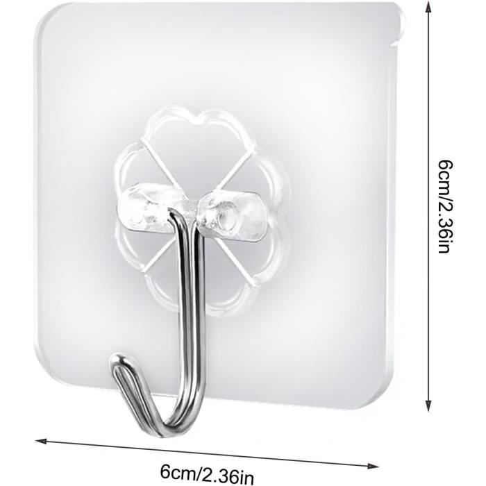 Grand Crochet Plafond Adhesif, 10 Pièces Crochet Mural Adhesif, Crochet