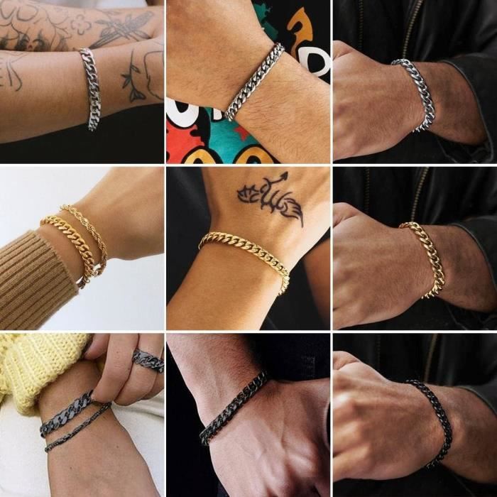 ChainsHouse Catena Figaro In Acciaio Inossidabile, Colori Argento/oro/nero, Varie Lunghezze E Larghezze, Per Uomo