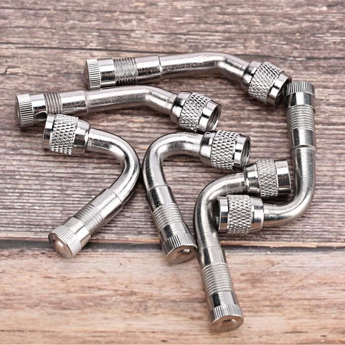 Jeffergarden Rallonges de tige de Valve en métal, 45 90 135 degrés, adaptateur d'extension de