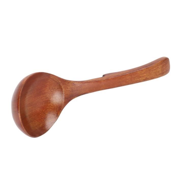 Louche à Soupe en Bois, 16cm Cuillère à Porridge en Bois à Long Manche, Cuillère de Service en Bois Fabriquée à Main, Grandes Cuillères de Cuisine Profondes pour Soupe Sauce Bouillie Cuisine
