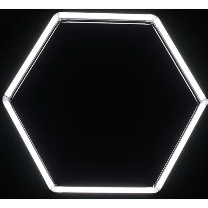 Éclairage hexagonal LED pour magasin de voiture, 534 W, 60 000 lm, 6 500 K,  lumière