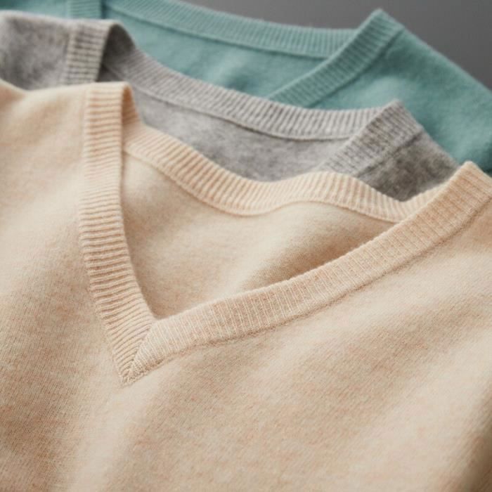 Pull En Cachemire Femme Col V Décontracté - Tricot Doux Et Chaud Pour Automne Hiver