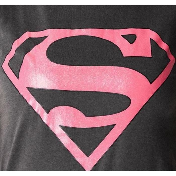 T-shirt Manches Courtes Fille Superman Taille XS (4-5 Ans) - Noir, 100% Coton, Neuf Avec étiquette