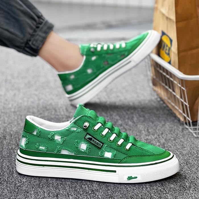 Baskets Homme Fashion Chaussures Basket Vert Cdiscount Chaussures