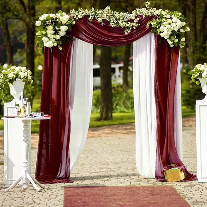 Belle Vous Drap à Arche Mariage Cœur Rouge 2x1,8m Avec 2 Paires De Ciseaux - Tradition Mariage
