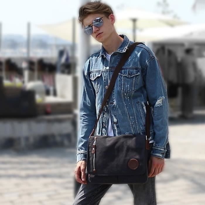 Sac homme en cuir  Achat Sac Toile Homme – Cartable Besace – Sac