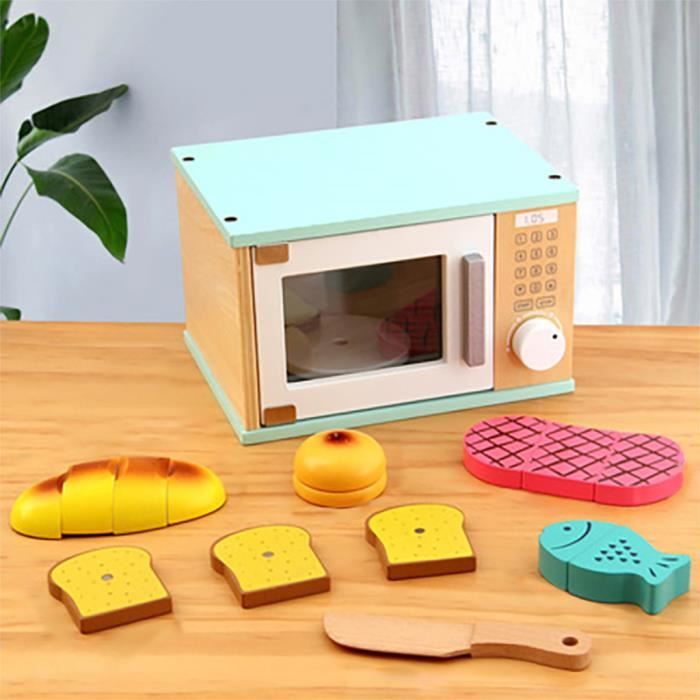 Macaron en bois micro-ondes jouets bébé semblant jouer apprentissage  éducatif ustensiles préscolaires jouets de cuisine Mini - Cdiscount Jeux -  Jouets