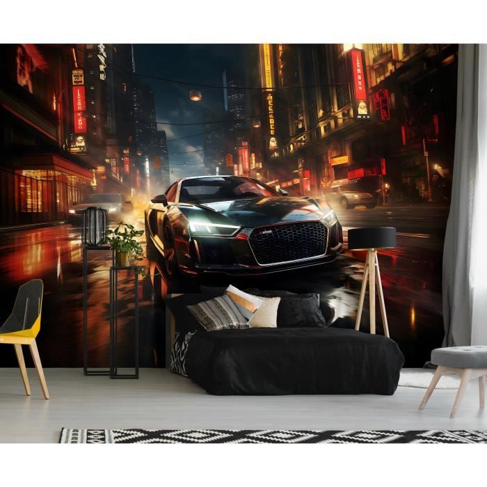 Papier Peint Mural 3D Voiture De Sport C644 – Autocollant Wendy, Un Mur Qui Décoiffe