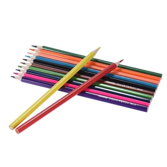 Lot De 12 Crayons De Couleur Arc-en-ciel - Mine Multicolore, Bois Robuste - Pour Dessin, Coloriage, Esquisse - Enfants Et Adultes - 5