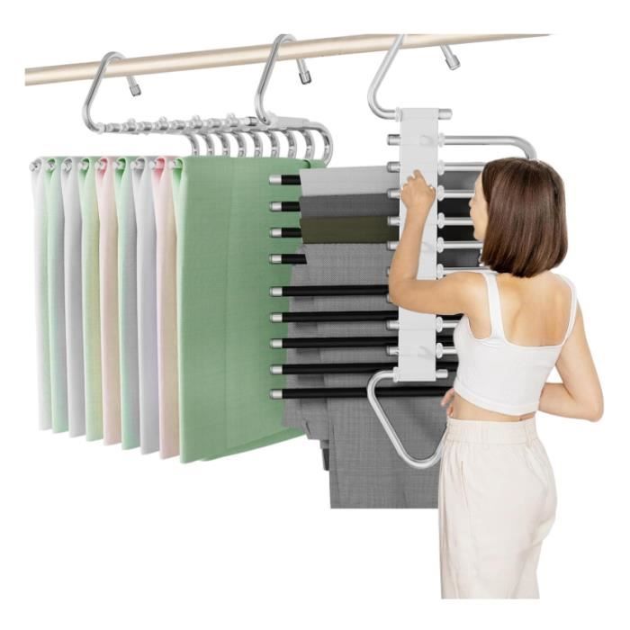 Lot De 2 Cintres Pour Pantalons, Peu Encombrants En Acier Inoxydable, Antidérapants, Pliables, Multifonctions, Pour Pantalons, écharpes, Jeans | Leroy Merlin