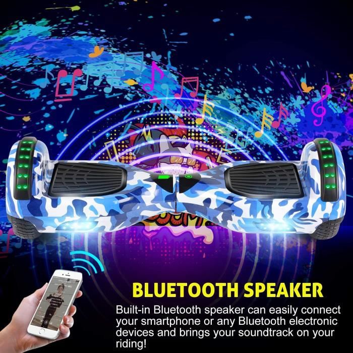 Hoverboard Enfant 6.5 Pouces Bluetooth LED Galaxy Bleu - Cdiscount Sport