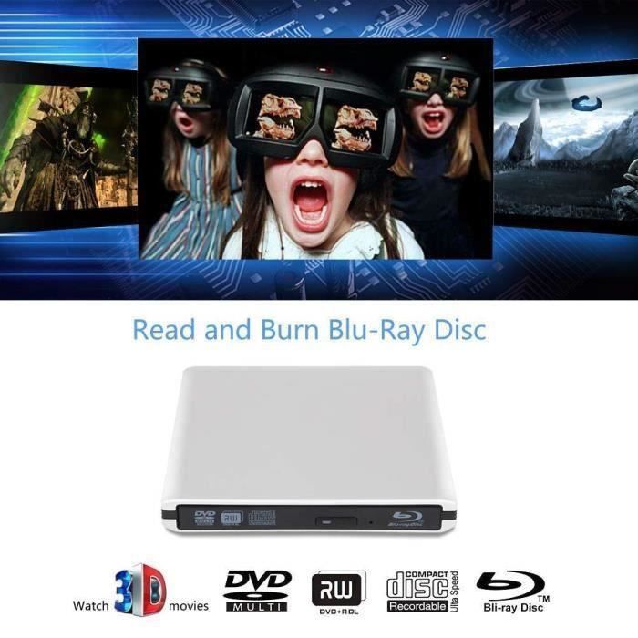 Lecteur DVD Blu Ray 4K 3D Externe Portable Ultra Slim USB 3.0 Graveur de  DVD CD-RW pour Mac OS, Linux, Windows XP/Vista / 7/8/10,PC - Cdiscount  Informatique